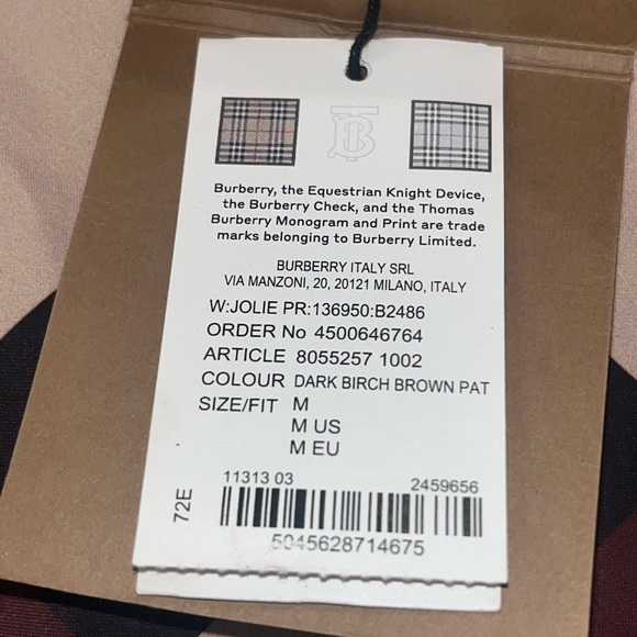 BURBERRY Cleddau Check one piece in Dark Birch/brown NWT - Picture 10 of 16